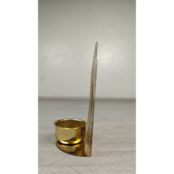 Vintage Gold-Plated Filigree Brass Candle Holder Christmas Nativity Scene Design - Picture 4 of 7